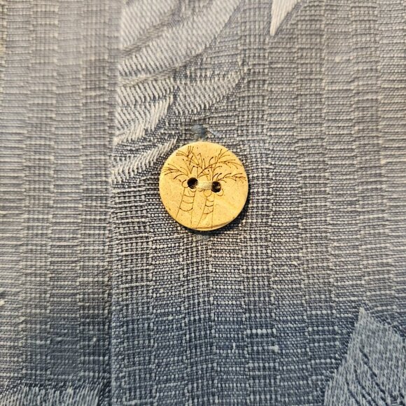 Paradise Blue Hawaiian Shirt 100% Silk Floral Beach Blue Button Up Mens Medium - Picture 7 of 11